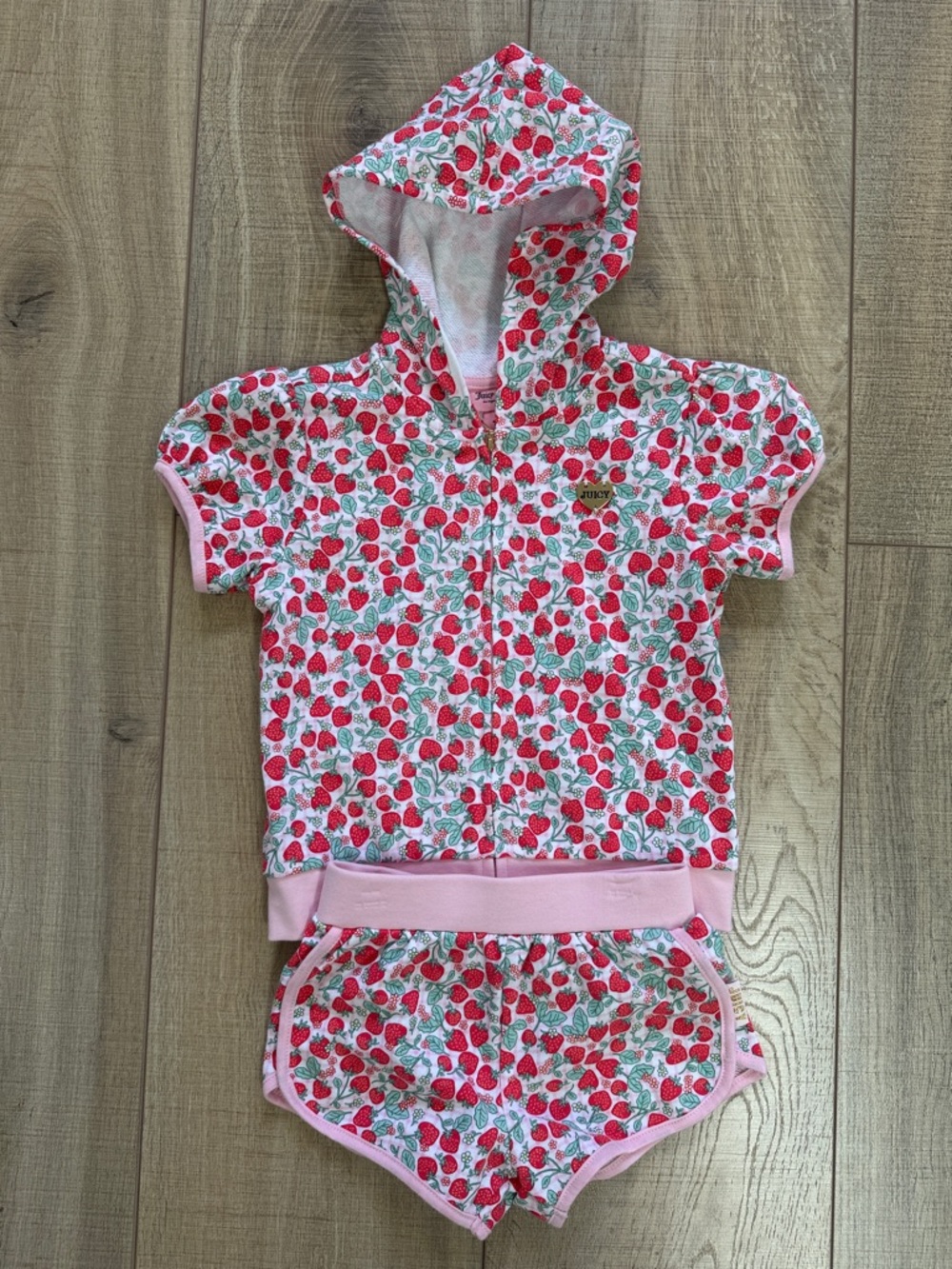 Juicy Couture Red Strawberry Print Hooded Set